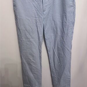 J. Crew Light Blue & White Striped Seersucker Kids Pants